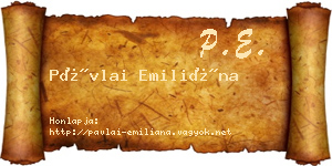 Pávlai Emiliána névjegykártya